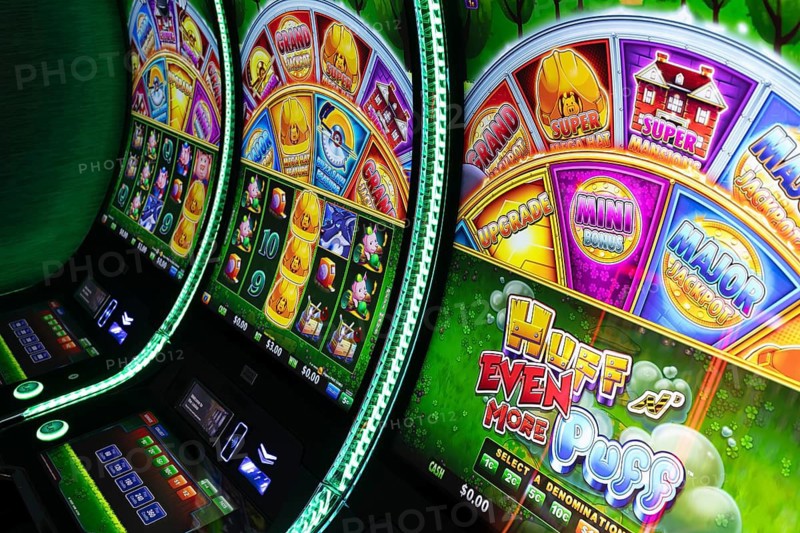 Casino gambling blackjack and slot machines waiting for gamblers and tourist to spend money
