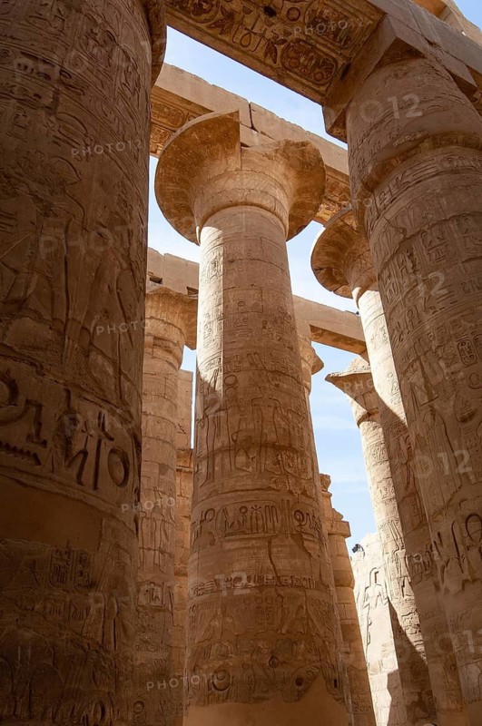 Luxor, Egypt. February 12th 2009 Pharaonic inscriptions at the ancient Egyptian ruins beside the Nile at Luxor, Egypt
