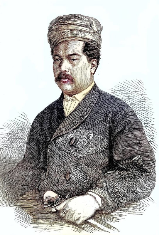 Sultan Sir Abu Bakar ibni Almarhum Temenggong Seri Maharaja do Daeng Ibrahim, Tunkoo Abubeker bin Ibrahim, 1835, 1895. Maharaja of Johore, India, Historical, digitally restored reproduction of a 19th century original