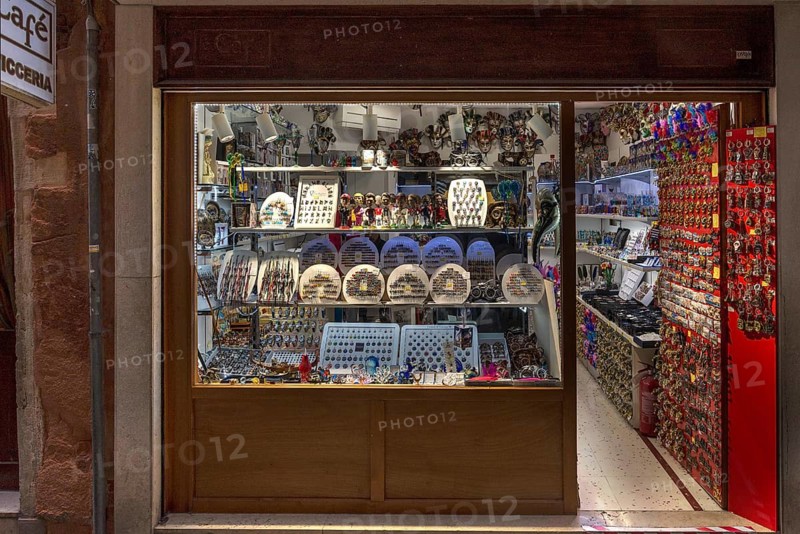 Gift shop in the evening, Venice, Veneto, Italy