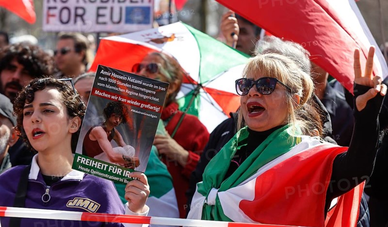 Iran demo for the end of the Islamist mullah regime in Iran, Berlin, 11.04.2026, Berlin, Berlin, Germany