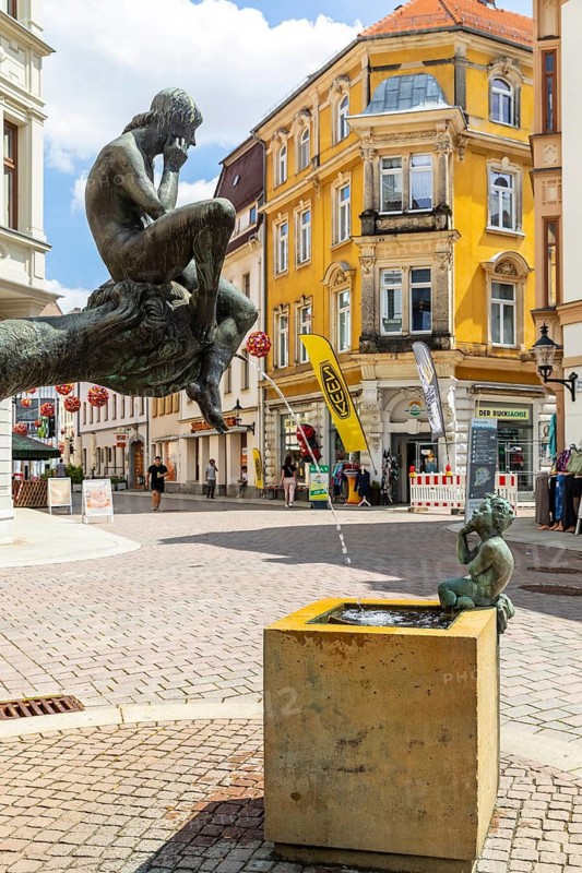 Fortunabrunnen in der Petersstraße, Freiberg, Saxony, Germany