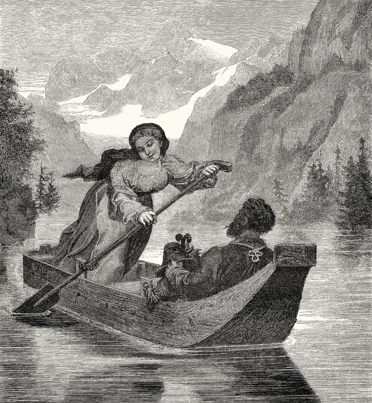 The ferrywoman of the Königssee, Bavaria, Germany, 19th Century