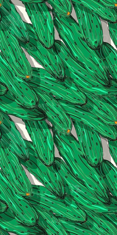 Fresh cucumbers vector seamless pattern