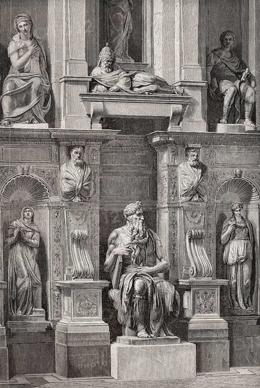 The Tomb of Pope Julius II, church of San Pietro in Vincoli, Rome, Italy, 19th Century