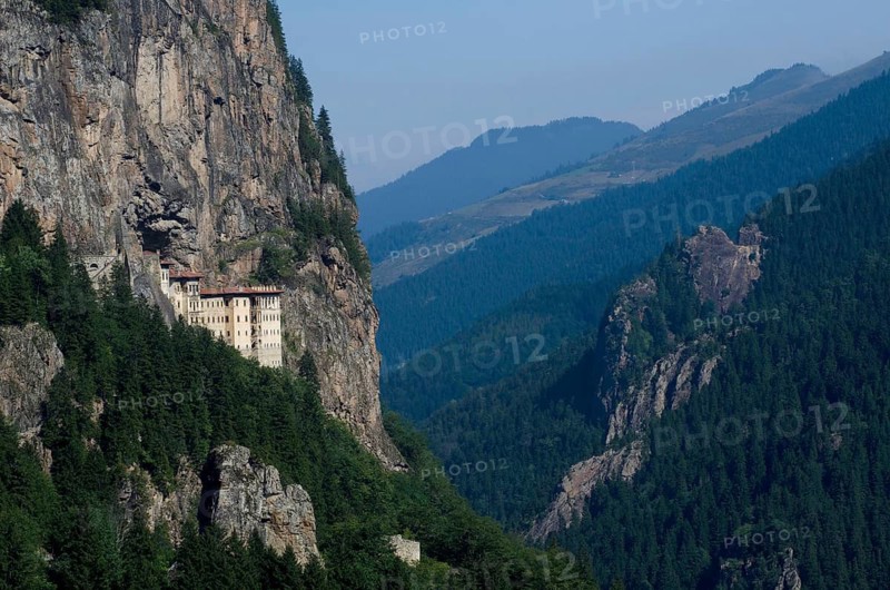 Sumela, Trabzon, Turkey September 6th 2014 Sumela a 1600 year old Greek Orthodox Monastery perched high on the cliffs of the Black Sea Mountains in the Trabzon region of eastern Turkey