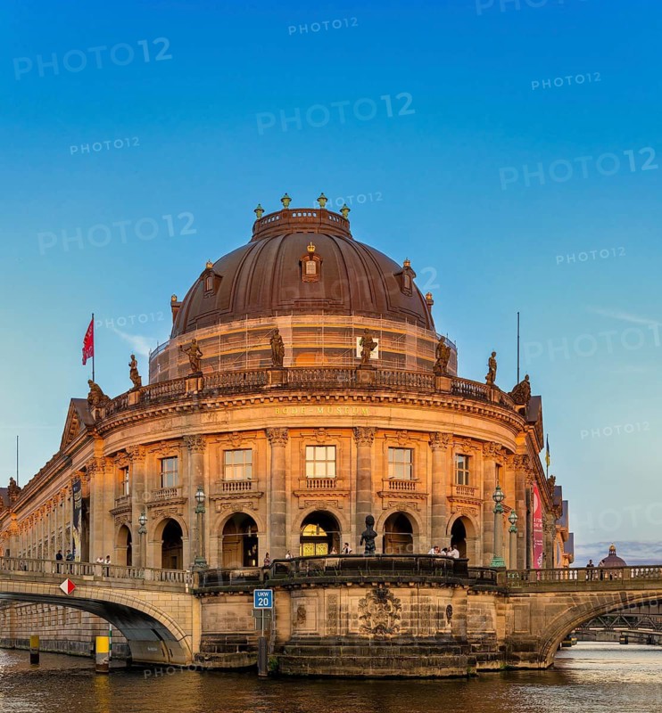 The Bode Museum in the light of the evening sun, Museum Island, Berlin, Germany