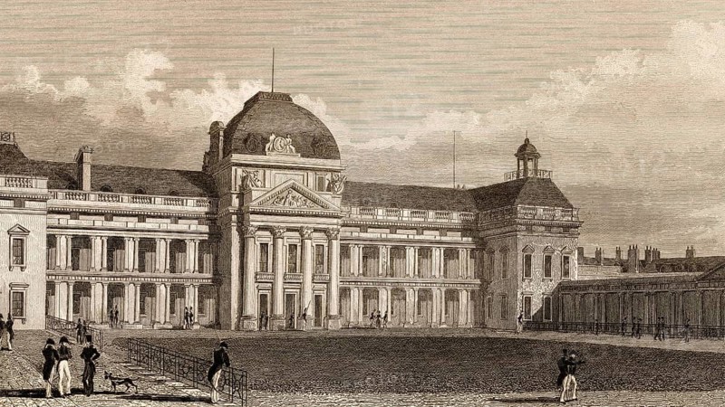 The École Militaire, Paris, antique steel engraved print, 1831