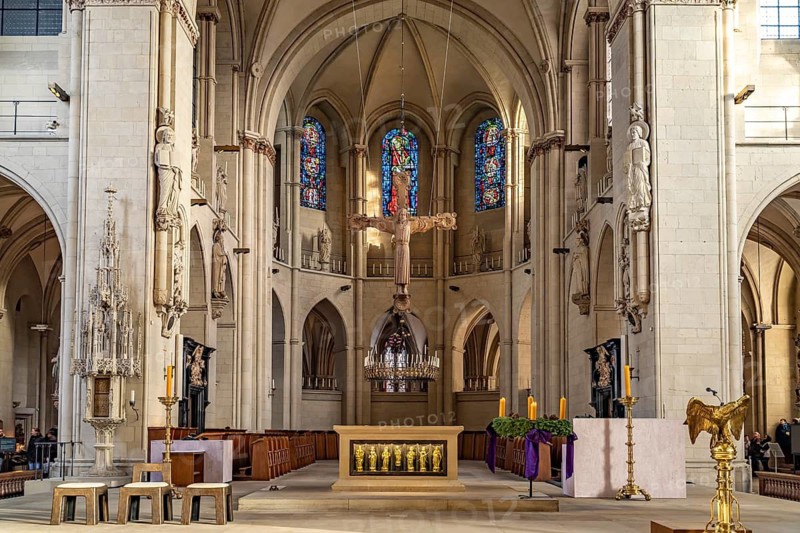 Interior of St. Paul's Cathedral in Münster, North Rhine-Westphalia, Germany