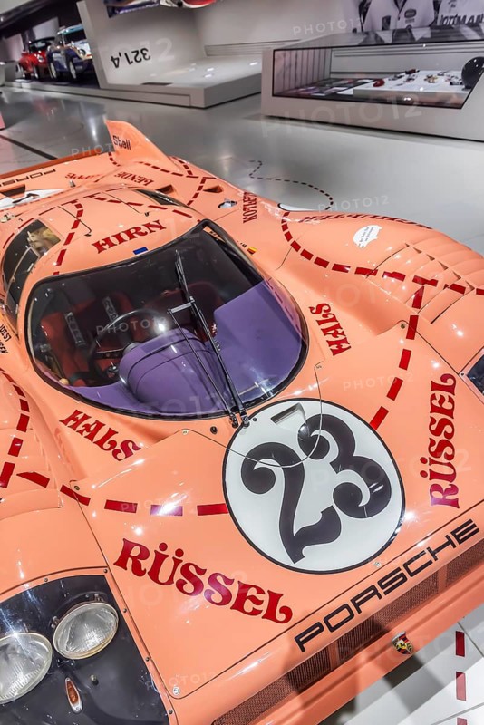 Porsche Museum Stuttgart-Zuffenhausen. Porsche 917-20 built in 1971. The automotive museum of Dr. Ing. h.c. F. Porsche AG shows racing cars and iconic cars from automotive history. interior view. Stuttgart, Baden-Württemberg, Germany