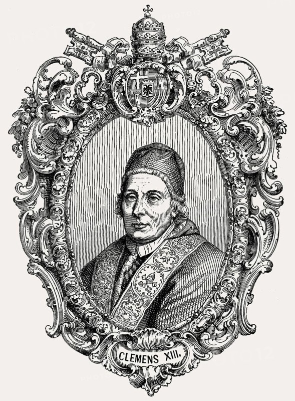 Pope Clement XIII or Clemens XIII, 1693-1769, born Carlo della Torre di Rezzonico, Pope from 1758 to 1769, Papst