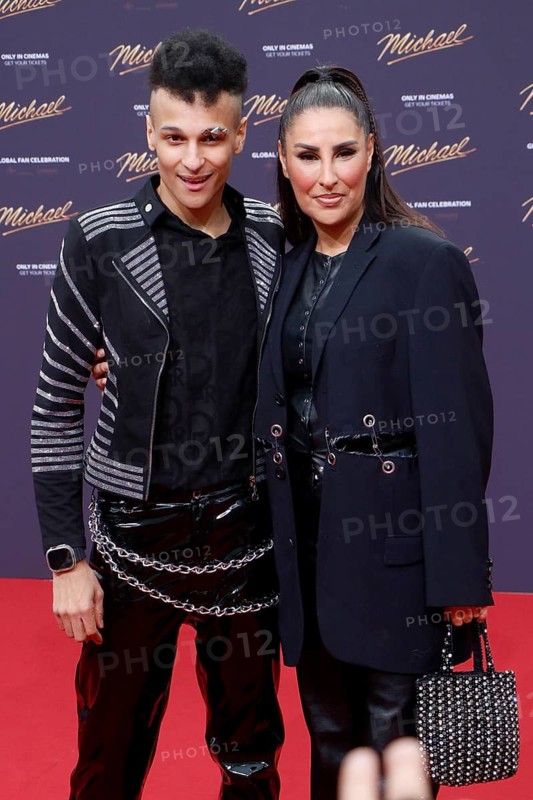 Prince Damien and Senna Gammour at the world premiere of the movie Michael on Uber Platz in Berlin on 10.04.2026