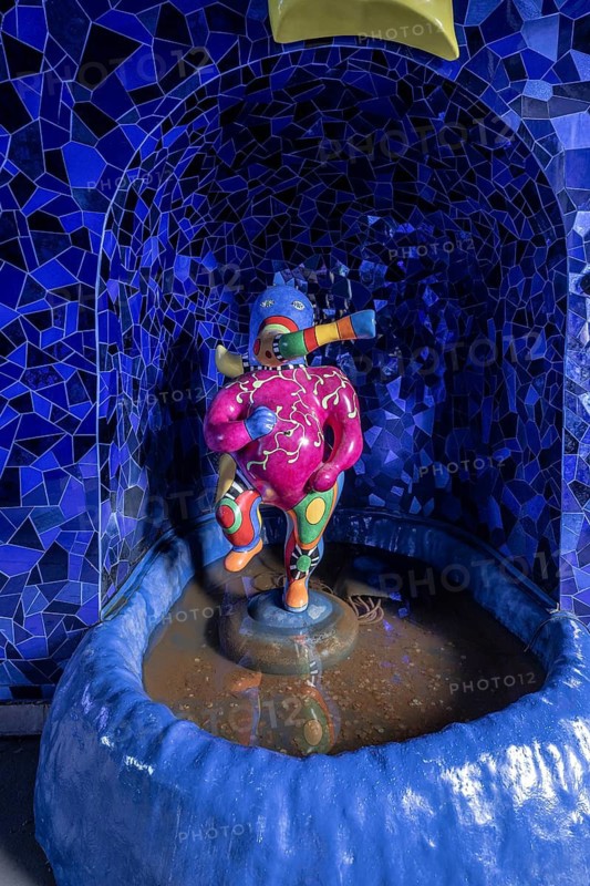 The grotto in the Herrenhausen Gardens with sculptures by Niki de Saint Phalle, Hanover, Lower Saxony, Germany