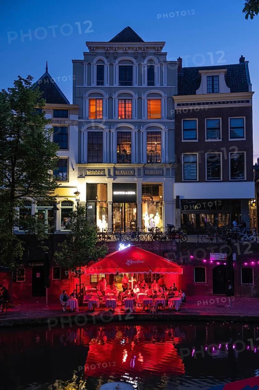 Gastronomy on the Oude Gracht in the city centre of Utrecht, Netherlands