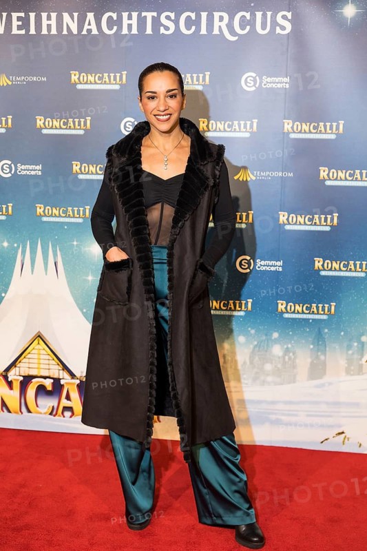 Nadja Benaissa at the premiere of the 20th Original Roncalli Weihnachtscircus in Berlin's Tempodrom on 20 December 2024