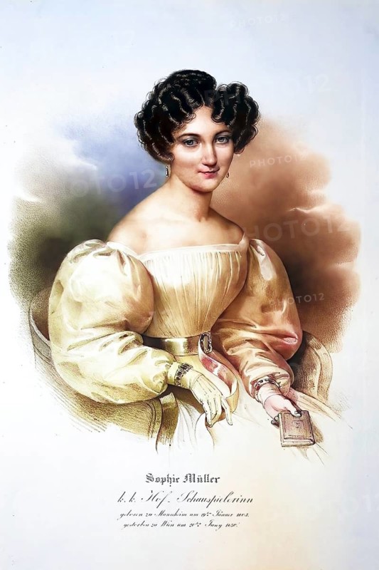 Sophie Müller (1803-1839), German-Austrian actress, Historical, digitally restored reproduction from a 19th century original, Record date not stated