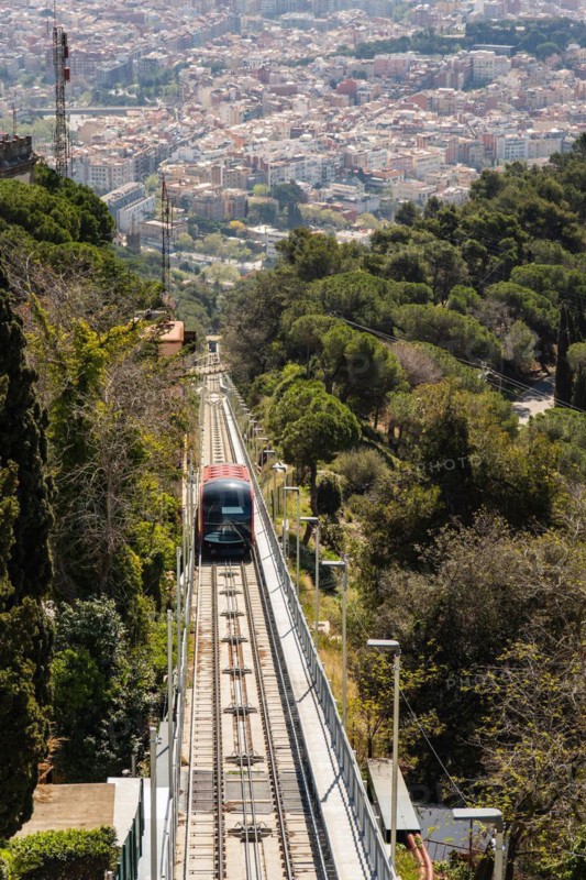 Funicular railway to Tibidabo in Barcelona, Spain