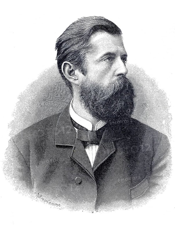 Victor Blüthgen (born 4 January 1844 in Zörbig, died 2 April 1920 in Berlin), German poet and writer, illustration, reproduction from a 19th century original. Authentic, file restored for optimal use, exact date of original unknown, Historical