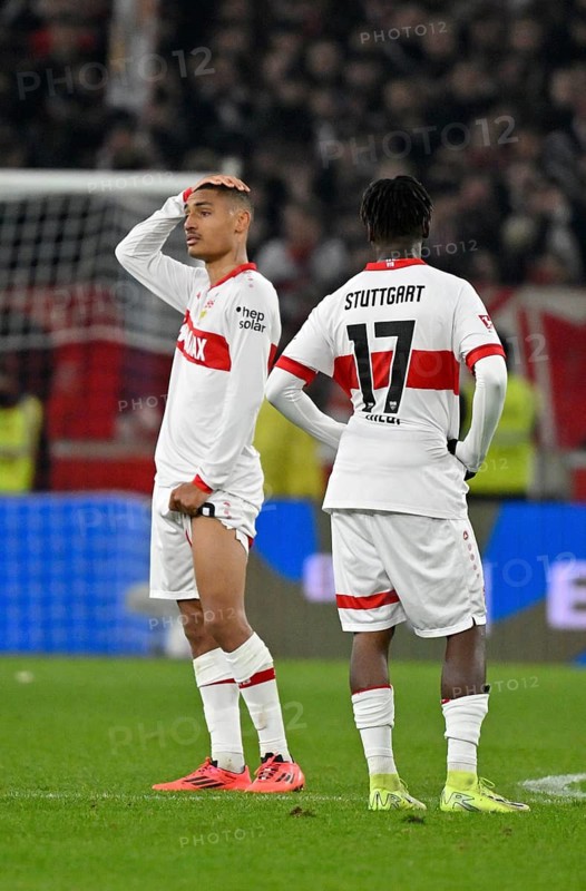 Enzo Millot VfB Stuttgart (08) Justin Diehl VfB Stuttgart (17) disappointed MHPArena, MHP Arena Stuttgart, Baden-Württemberg, Germany