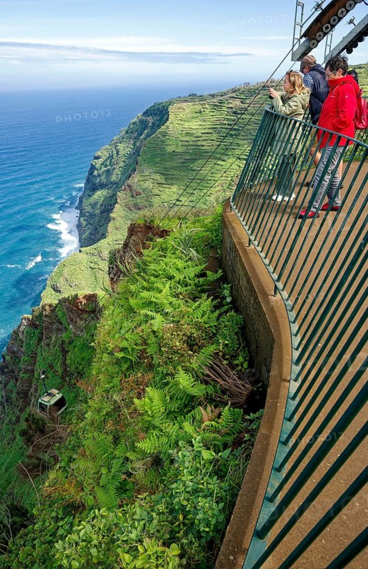 Steepest cable car in Achadas da Cruz, Teleférico das Achadas da Cruz, Achadas da Cruz, tourist attraction, municipality of Porto Moniz, Madeira, Portugal