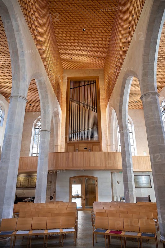 Interior of St. Martha church, redesign after the fire June 5, 2014, Königstr, Nuremberg, Middle Franconia, Bavaria, Germany