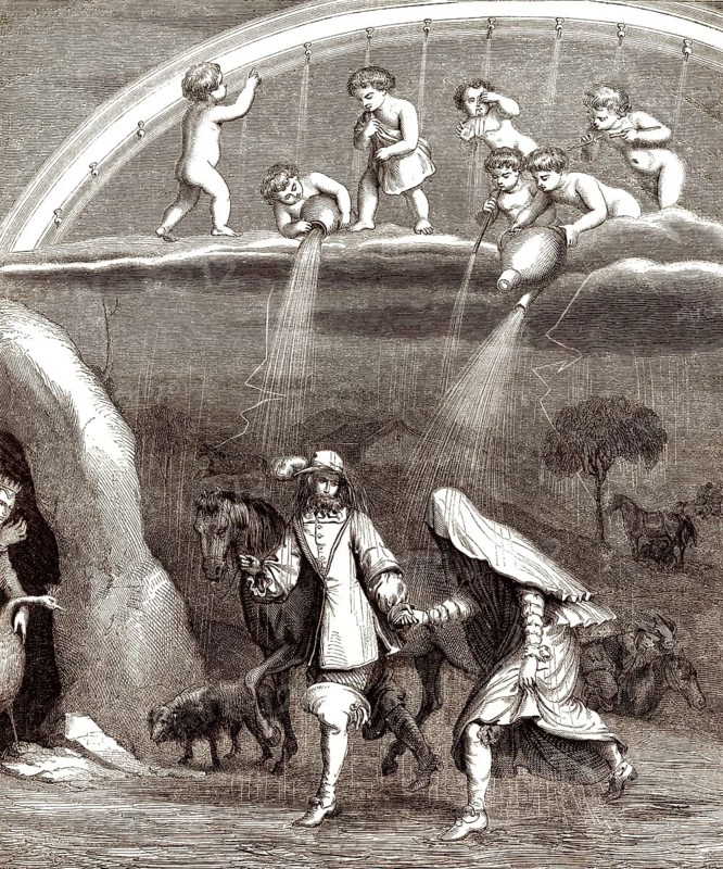 Virgile travesti, der verkleidete Vergil, eine Parodie auf Vergils Aeneis, geschrieben von Paul Scarron, 17.