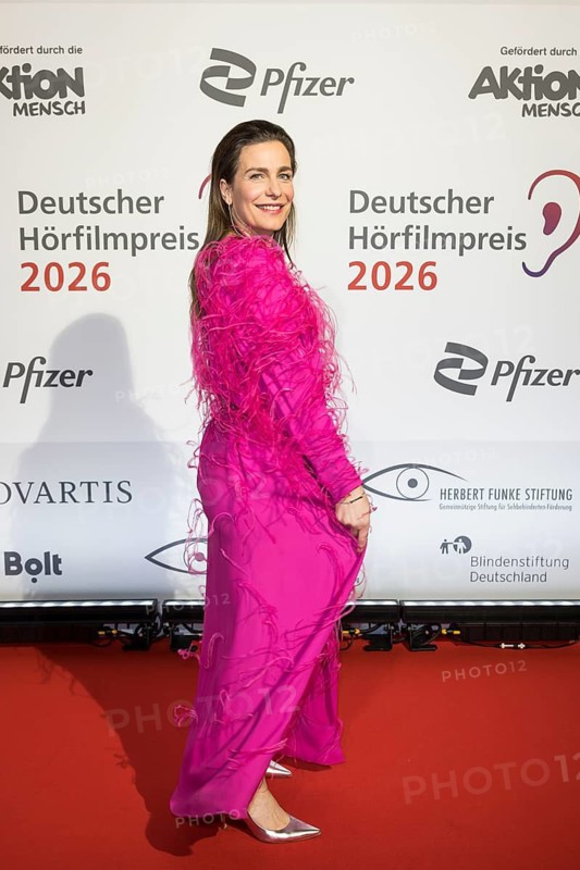Nadine Heidenreich in front of the German Audio Film Awards ceremony at the Colosseum cinema in Berlin on 24.03.2026