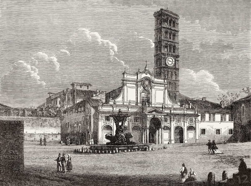 The Basilica of Saint Mary in Cosmedin, Rome, Italy, 19th Century