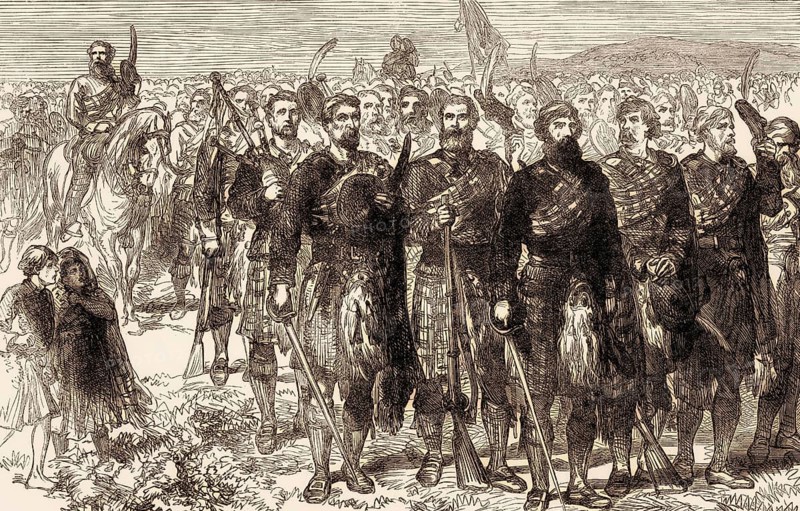 Highland Attack at the Battle of Prestonpans, 21st September 1745, Jacobite Rebellion, From British Battles on Land and Sea, by James Grant