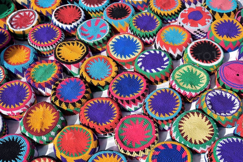 Traditional headdresses at a bazaar, Aswan, Egypt