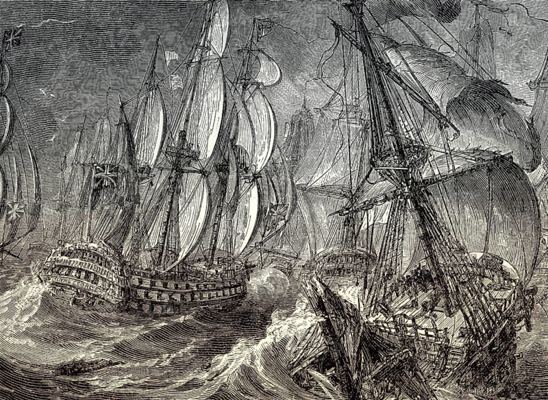 The Battle of Quiberon Bay, Seven Years' War, on 20 November 1759