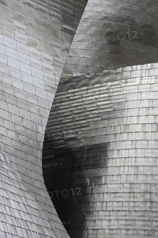 Detail of the facade of the Guggenheim Museum in Bilbao, architectural photograph, Basque Country, Spain