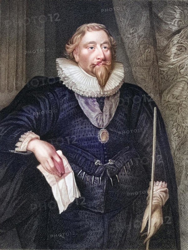 Richard Weston 1st Earl of Portland 1577-1634 English statesman From the book Lodges British Portraits, 1823, Historical, digitally restored reproduction from a 19th century original, Record date not stated