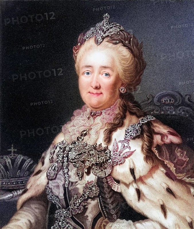 Catherine II the Great 1729-1796, Empress of Russia born in Germany. From the book Gallery of Portraits, 1833, Historical, digitally restored reproduction from a 19th century original, Record date not stated