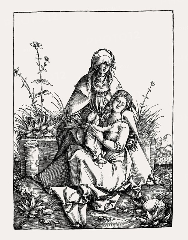 The Virgin Mary and Child with Saint Anne, by Albrecht Dürer, facsimile of the 19th century