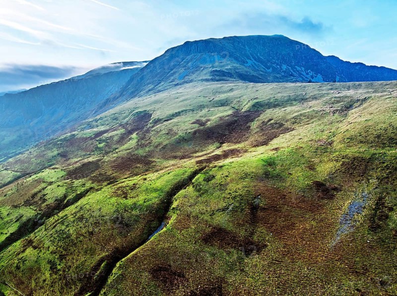 Autumn colours over Mach Loop from a drone, Minffordd, Tywyn, Wales, UK