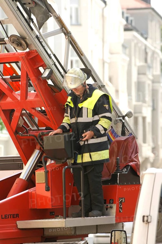 Fire brigade operation, Ohmstraße, Munich, Bavaria, Germany