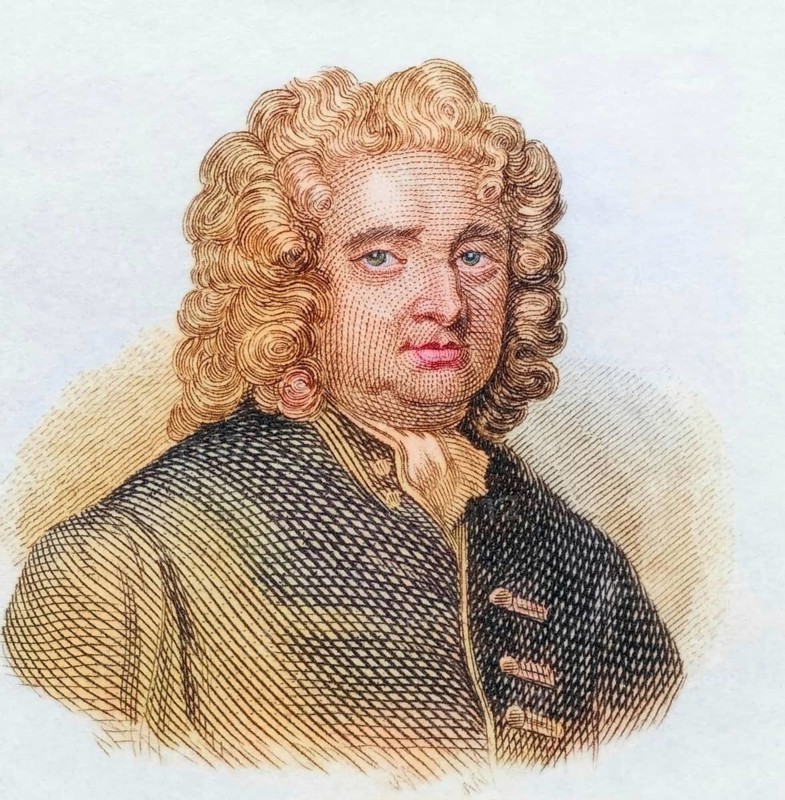 Thomas Southerne, (born February 1660, died 26 May 1746) was an Irish dramatist, coloured woodcut from Crabbe's Historical Dictionary from 1825, Historical, digital reproduction