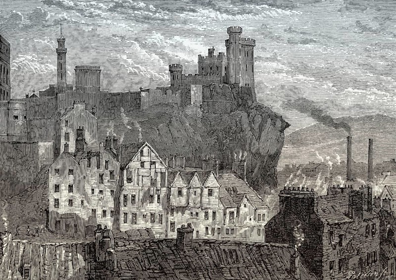 View from the back of Shakespeare Square across Low Calton towards Edinburgh Jail, Edinburgh, Scotland, 19th century