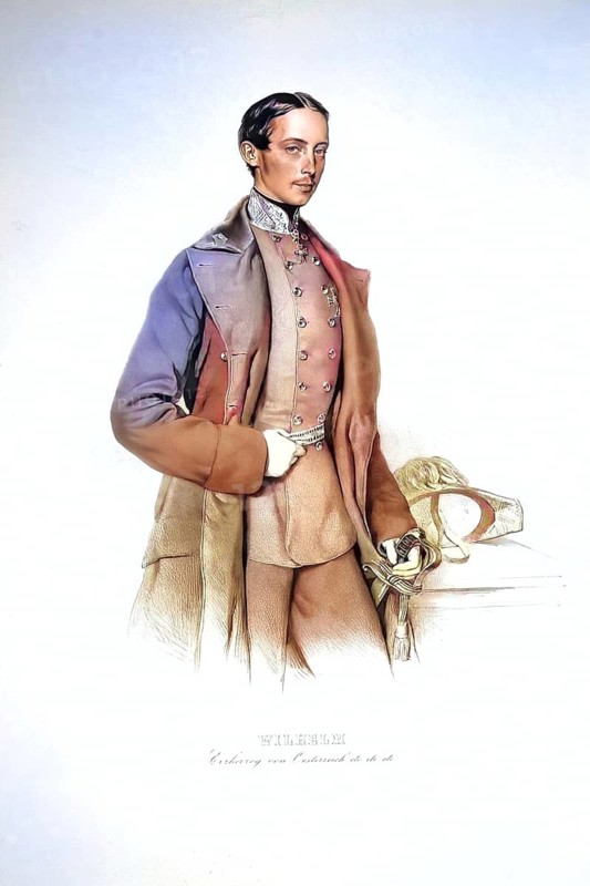 Archduke Wilhelm Franz Kaerl of Austria (1827-1894), youngest son of Archduke Carl. Field Marshal Lieutenant, Inspector General of Artillery, Historical, digitally restored reproduction from a 19th century original, Record date not stated