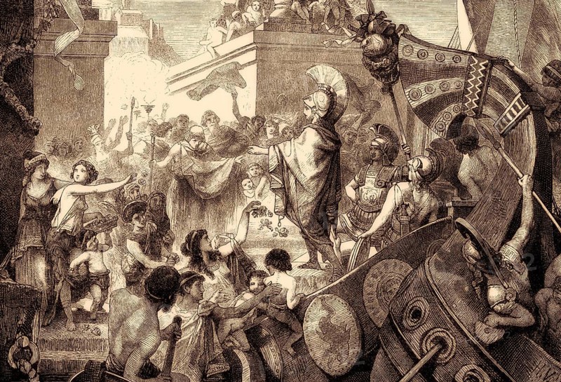 The return of Alcibiades, a prominent Athenian statesman, orator, and general in ancient Greece, 5th Century BC