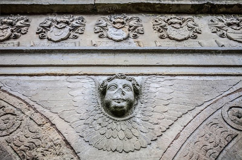 Angel at the mausoleum oft he Barons of Münchhausen, Apelern, Lower Saxony, Germany
