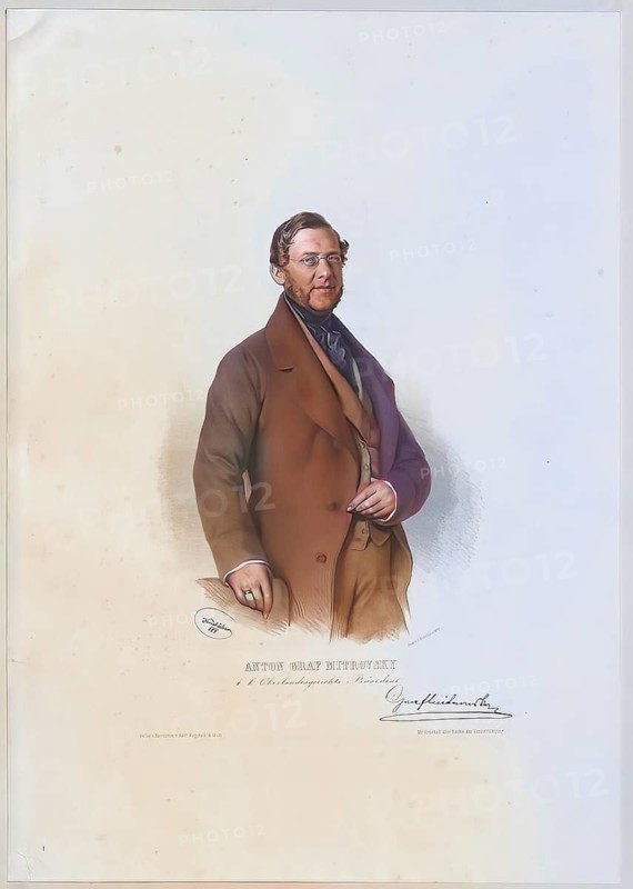 Anton Ernst Graf von Mittrowsky (born 16 June 1735 in Schemnitz, died 30 November 1813 in Brno) was a Moravian nobleman, landowner, Imperial and Royal Chamberlain and Major General, Historical, digitally restored reproduction from a 19th century original, Record date not stated