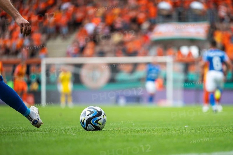 LUBIN, POLAND - JULY 23, 2023: Football match Polish PKO Ekstraklasa between KGHM Zaglebie Lubin vs Ruch Chorzow 2:1.