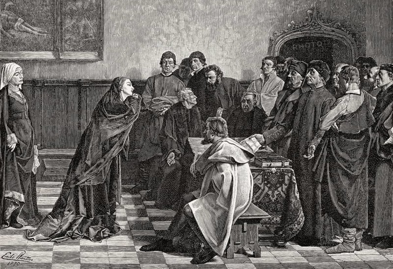 Mary, Duchess of Burgundy, asking for mercy for Chancellor Hugonet and the Sire d'Humbercourt in Ghent