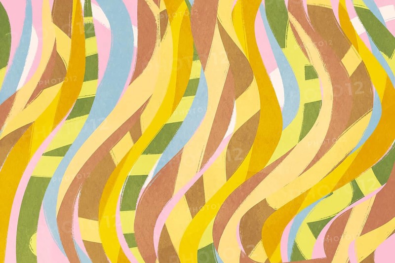 A vibrant abstract artwork featuring wavy lines in a variety of pastel colors set against a textured paper canvas, ideal for creative backgrounds and designs