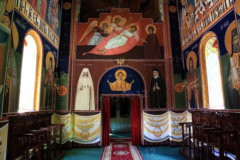 Freken in the interior, Sfantul Ilie Paltinul monastery, Holy Prophet Elias Paltinul monastery, Manastirea Sfântul Prooroc Ilie, a Romanian Orthodox monastery near Piscul Negru right on the famous Transfagarasan high road in Romania