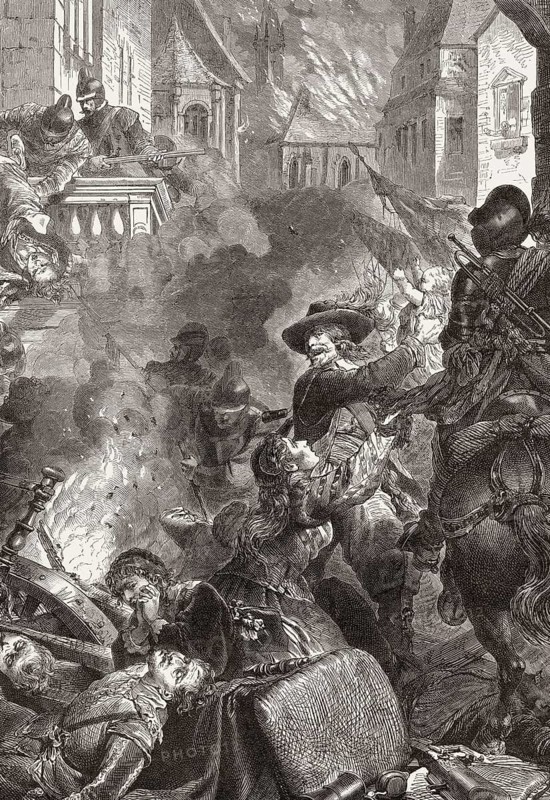 The siege and destruction of Magdeburg in 1631 by imperial troops under Tilly and Pappenheim, Thirty Years' War