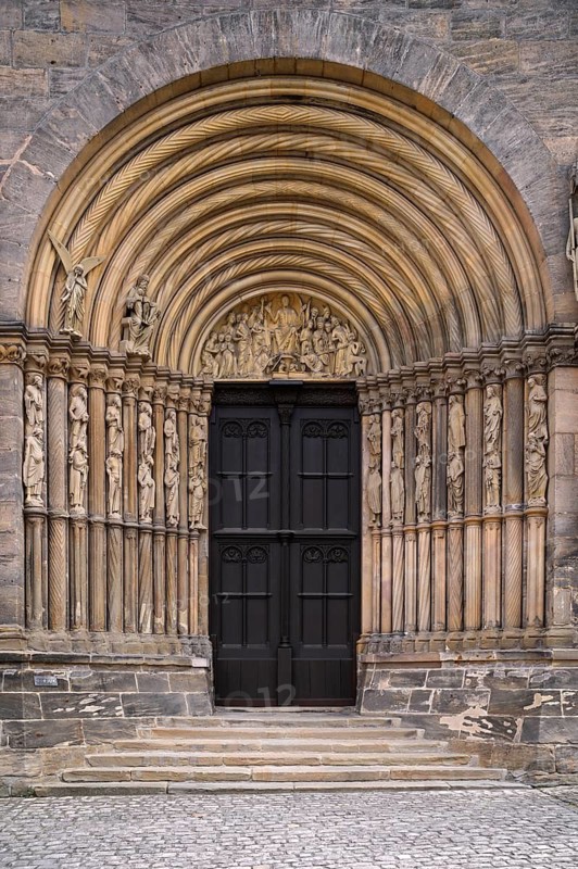 Prince's portal, main portal, Bamberg Cathedral of St Peter and St George, Bamberg, Upper Franconia, Bavaria, Germany