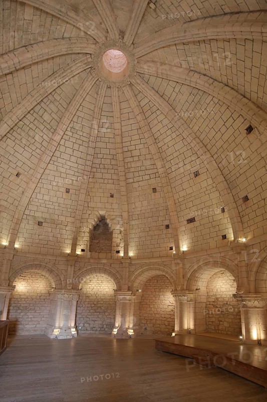 Interior view of the keep of the château built in the 14th century, hall of the tower with ceiling vault, ribbed vault, dome, château, Simiane-la-Rotonde, Alpes-de-Haute-Provence, Provence, France